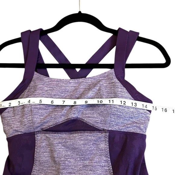 Lululemon Chaturanga Tank-Heathered Concord Grape Athletic Tank with Mesh- Size8 - Picture 14 of 15